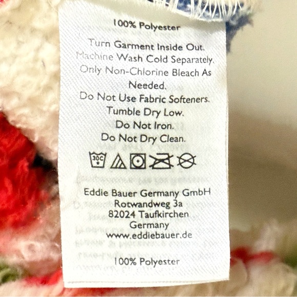 THE GREAT. EDDIE BAUER CHECKER PRINT PLUSH FLEECE 1/4 ZIP HIGH NECK SWEATER - Picture 7 of 9